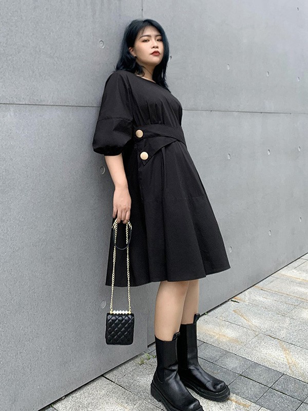 OUYALIN2023春夏季黑色背带裙