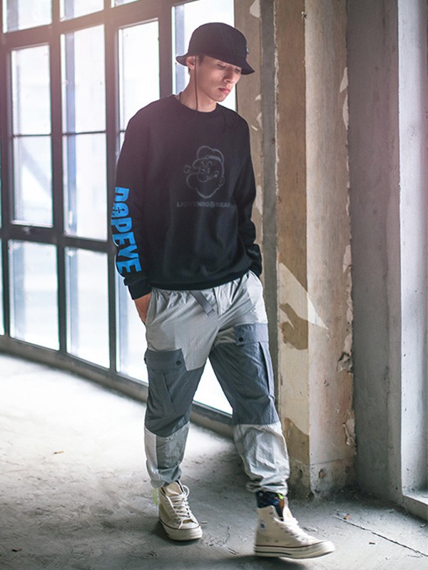 LIGHTNINGBEAR休闲装2022秋冬季黑色T恤