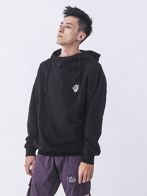 LIGHTNINGBEAR休闲装2022秋冬季黑色卫衣