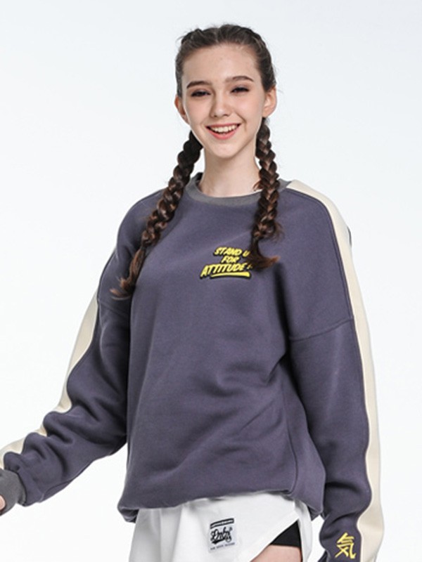 LIGHTNINGBEAR休闲装2022秋冬季紫色T恤