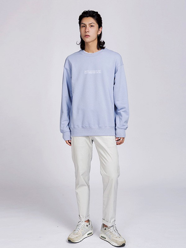 拉朗尼男装2022秋冬季蓝色T恤