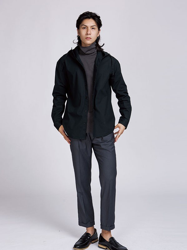 拉朗尼男装2022秋冬季黑色长裤