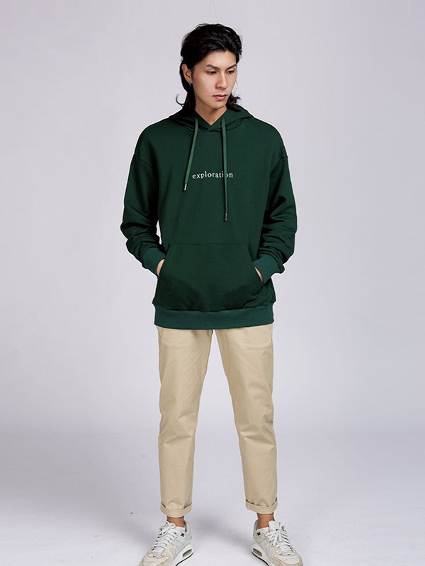 拉朗尼男装2022秋冬季墨绿色卫衣