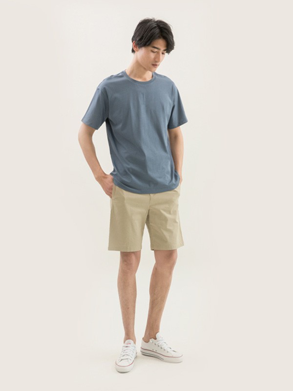 拉朗尼男装2023春夏季蓝色T恤