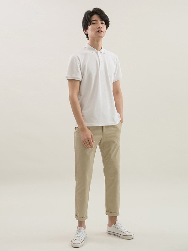 拉朗尼男装2023春夏季卡其色长裤