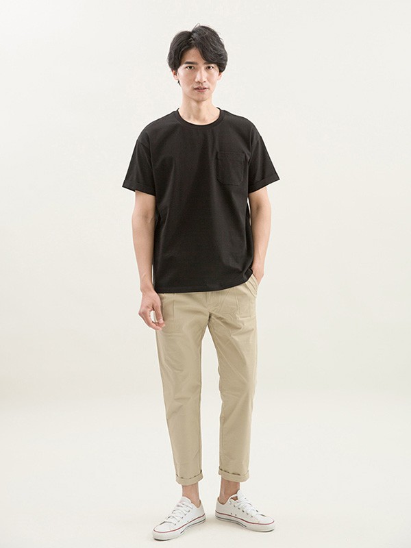 拉朗尼男装2023春夏季黑色T恤