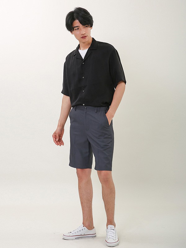 拉朗尼男装2023春夏季灰色短裤