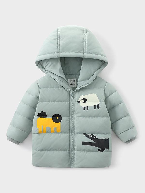 拉比树童装2022秋冬季蓝色棉服