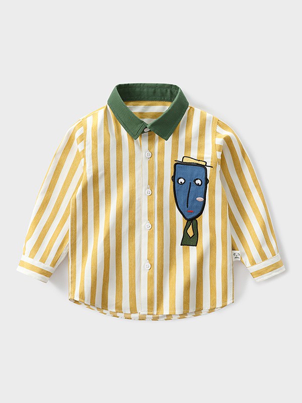 拉比树童装2022秋冬季黄色衬衫