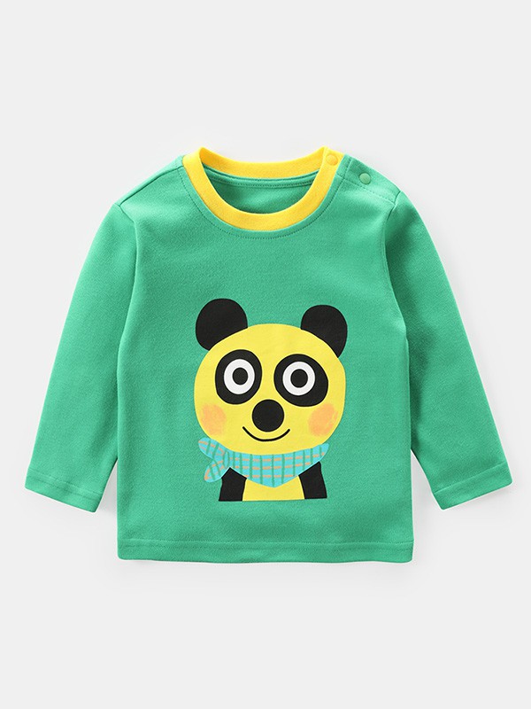 拉比树童装2022秋冬季绿色T恤