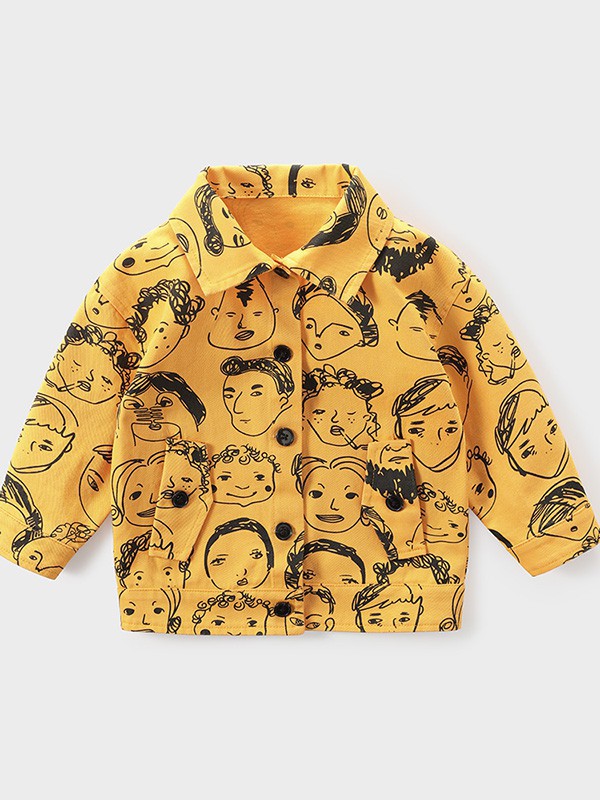 拉比树童装2022秋冬季黄色衬衫