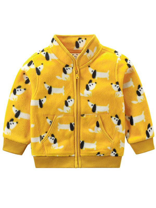 拉比树童装2022秋冬季黄色外套