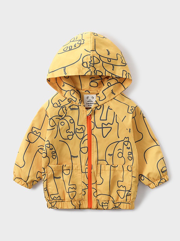 拉比树童装2022秋冬季黄色外套