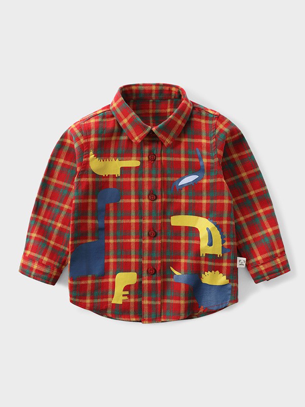 拉比树童装2022秋冬季红色衬衫