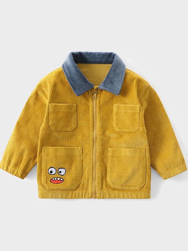 拉比树童装2022秋冬季黄色外套