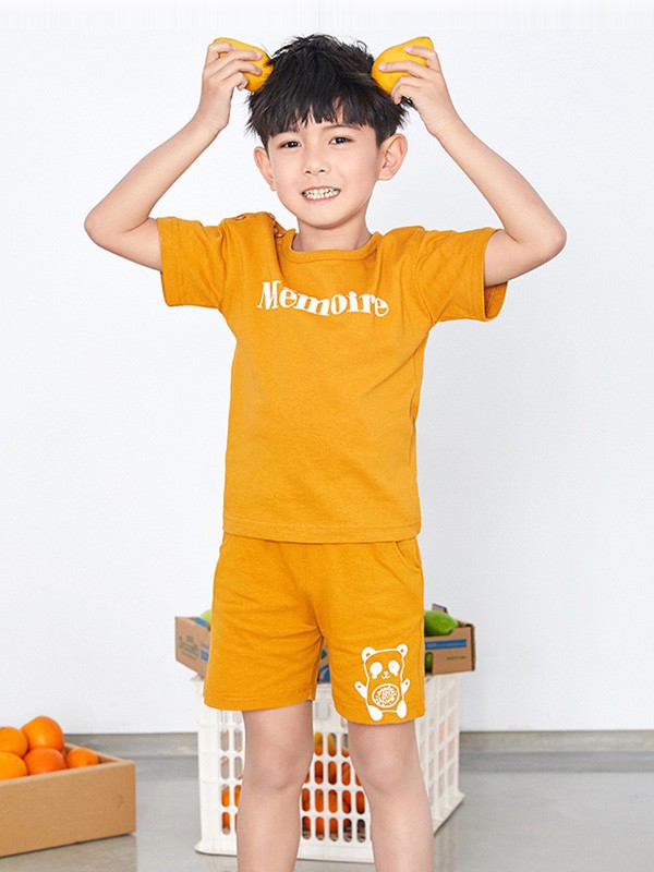 调皮孩子童装2023春夏季黄色短裤