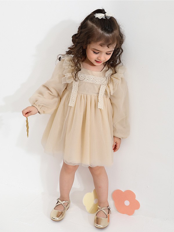 杰里贝比2022秋冬季米色连衣裙