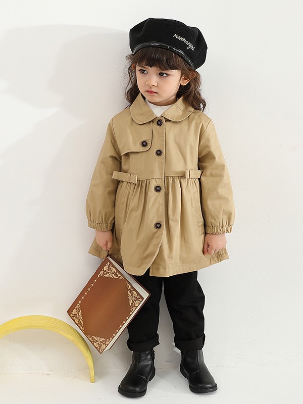 杰里贝比2022秋冬季棕色风衣