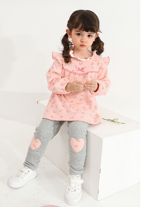 杰里贝比童装2022秋冬季粉色上衣