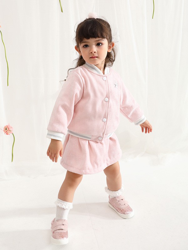 杰里贝比童装2022秋冬季粉色短裙