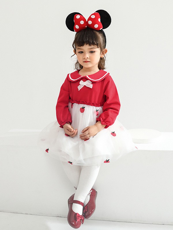 杰里贝比童装2022秋冬季红色长裙