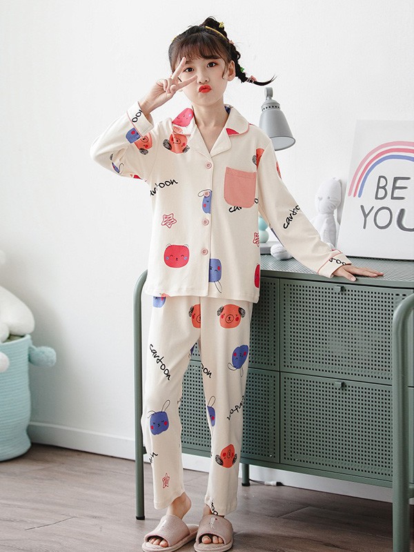 噜噜牛2022秋冬季白色家居服