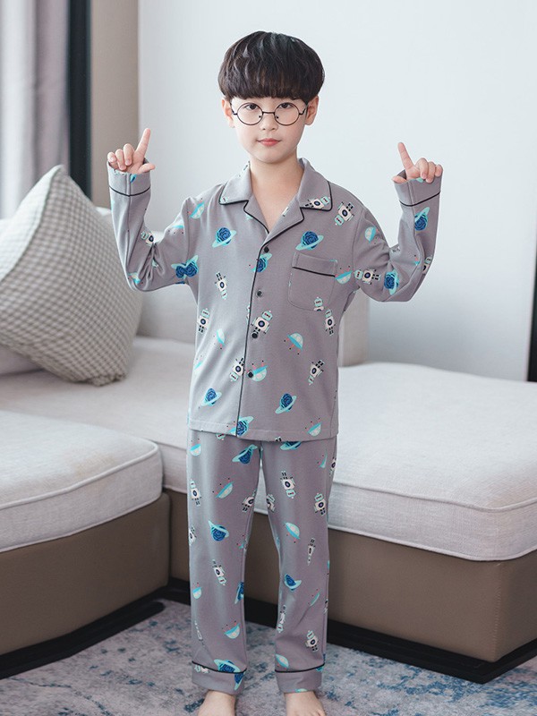 噜噜牛2022秋冬季灰色家居服