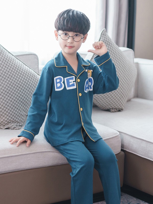 噜噜牛2022秋冬季蓝色家居服