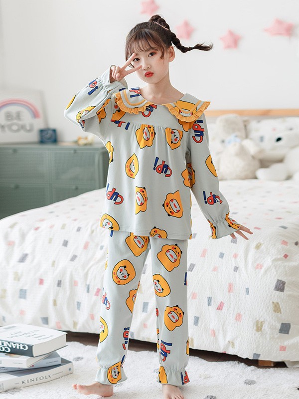 噜噜牛2022秋冬季蓝色家居服