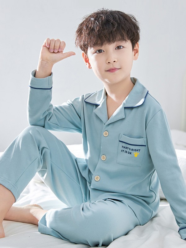 噜噜牛2022秋冬季蓝色家居服