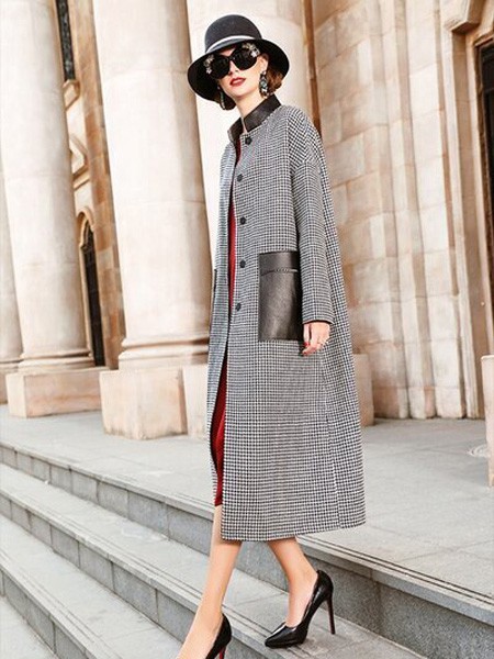 VzxQ女装2022秋冬季灰色大衣