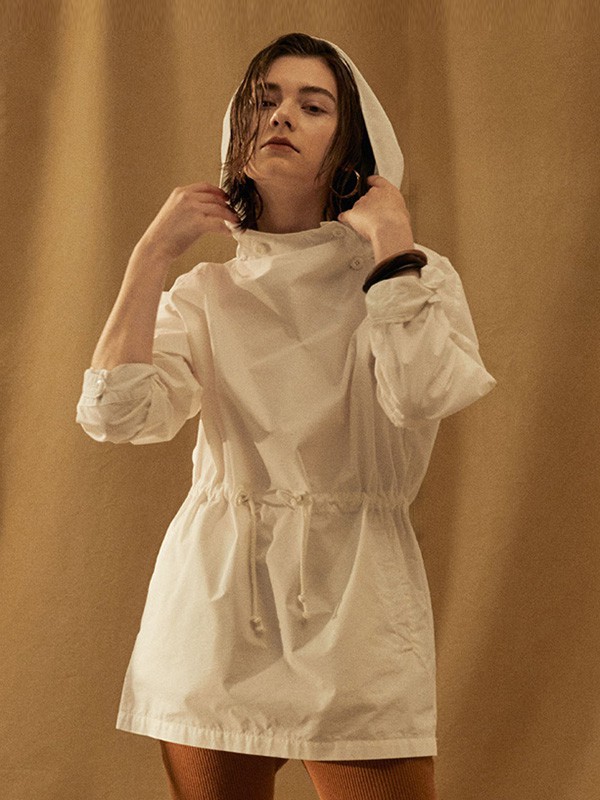 UNGRID女装2023春夏季白色卫衣裙