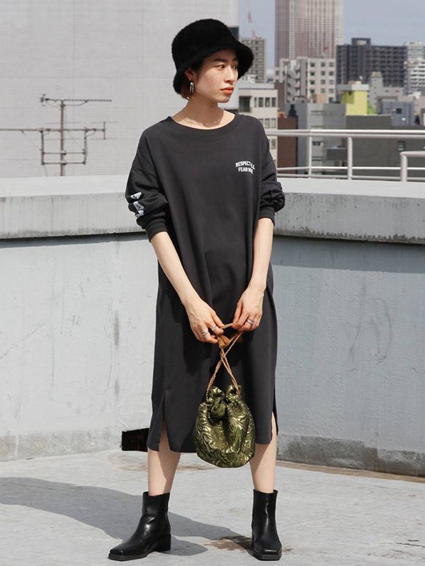 UNGRID女装2023春夏季黑色连衣裙