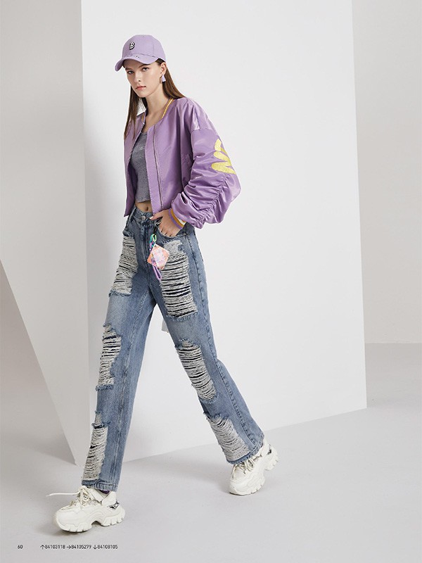 亮点国际女装2023春夏季蓝色长裤