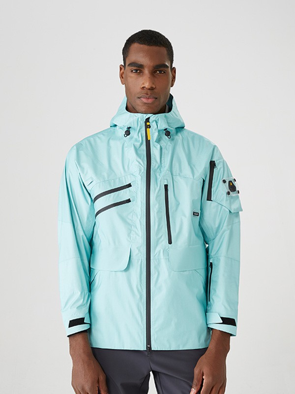 岂可运动装2022秋冬季蓝色冲锋衣