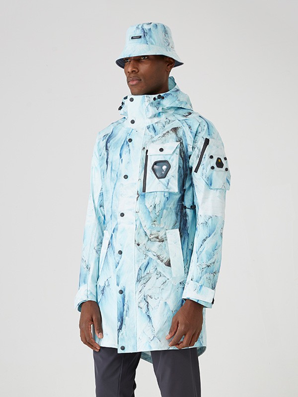 岂可运动装2022秋冬季白色冲锋衣