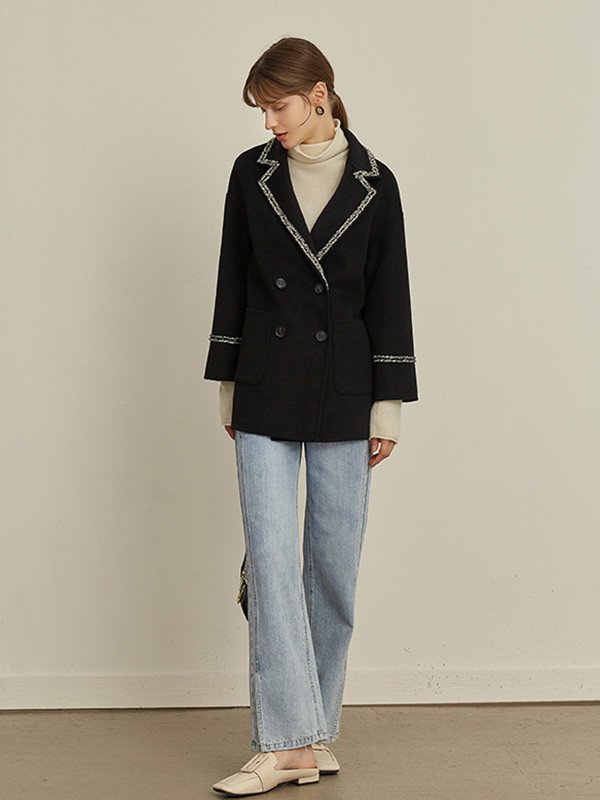 CIRCLOFY2022秋冬季黑色大衣