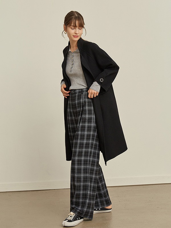 CIRCLOFY2023秋冬季灰色阔腿裤