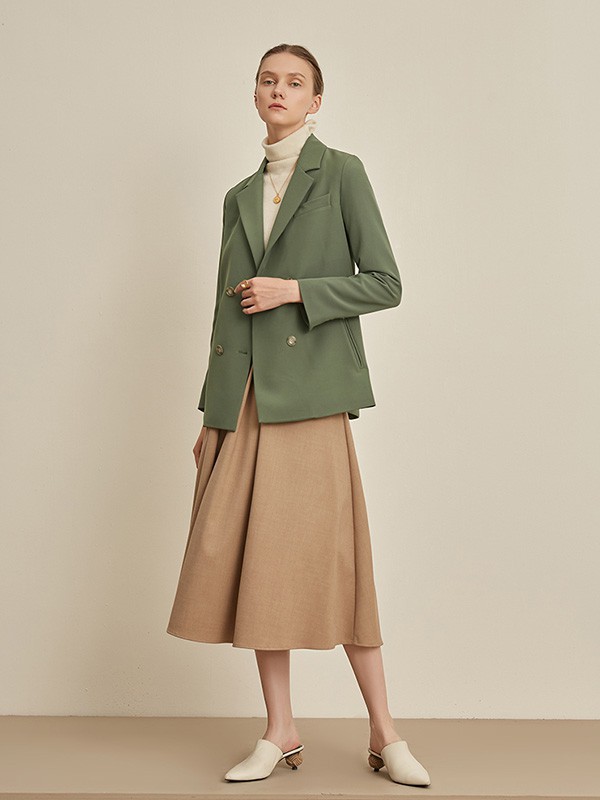 CIRCLOFY2022秋冬季墨绿色西装