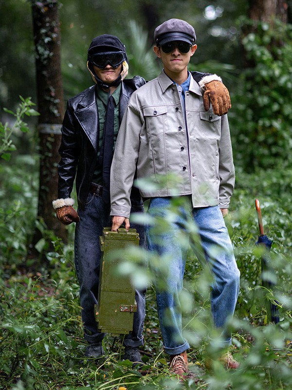 几立男装2023春夏季蓝色长裤