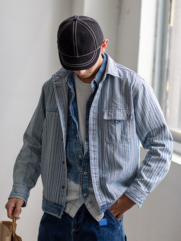 几立男装2023春夏季蓝色衬衫