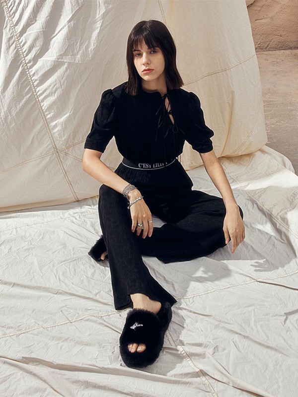 C’ESTLILITH女装2023春夏季黑色长裤