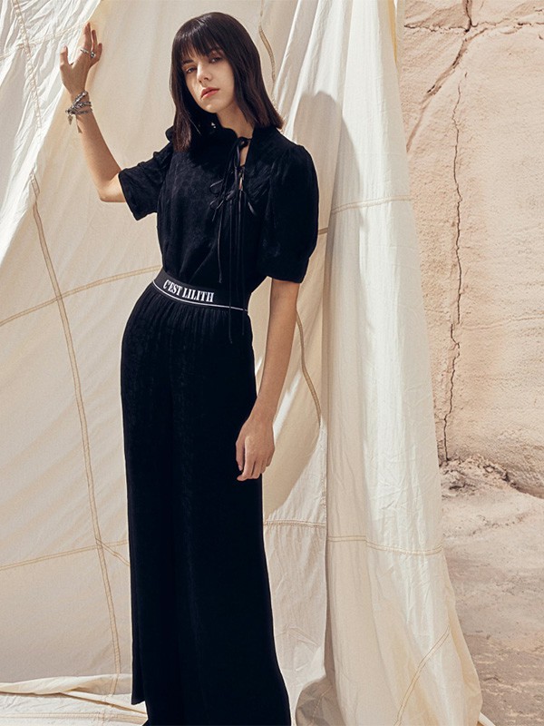 C’ESTLILITH女装2023春夏季黑色连衣裙