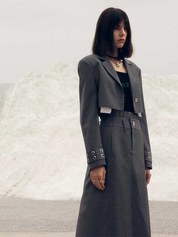 C’ESTLILITH女装2023春夏季灰色长裙