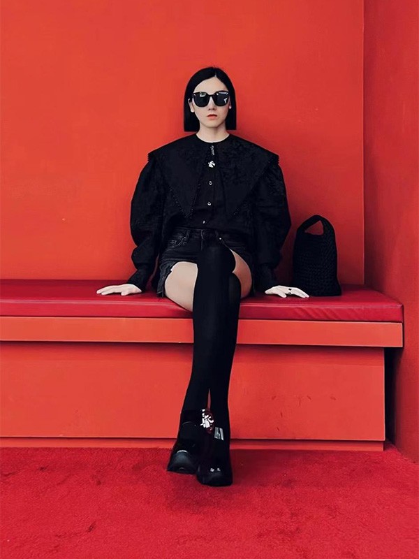 C’ESTLILITH女装2023春夏季黑色连衣裙