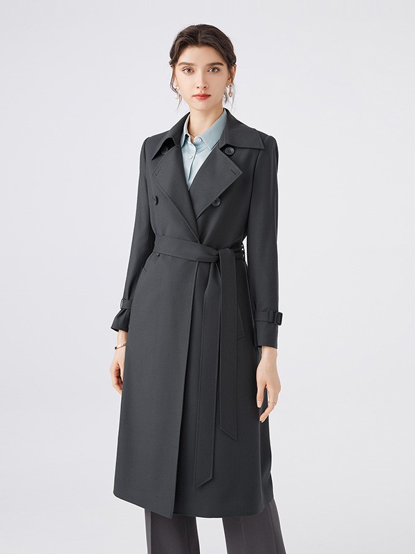 微琪思2023春夏季黑色风衣