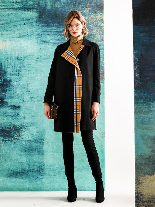 四月初九女装2023春夏季黑色大衣