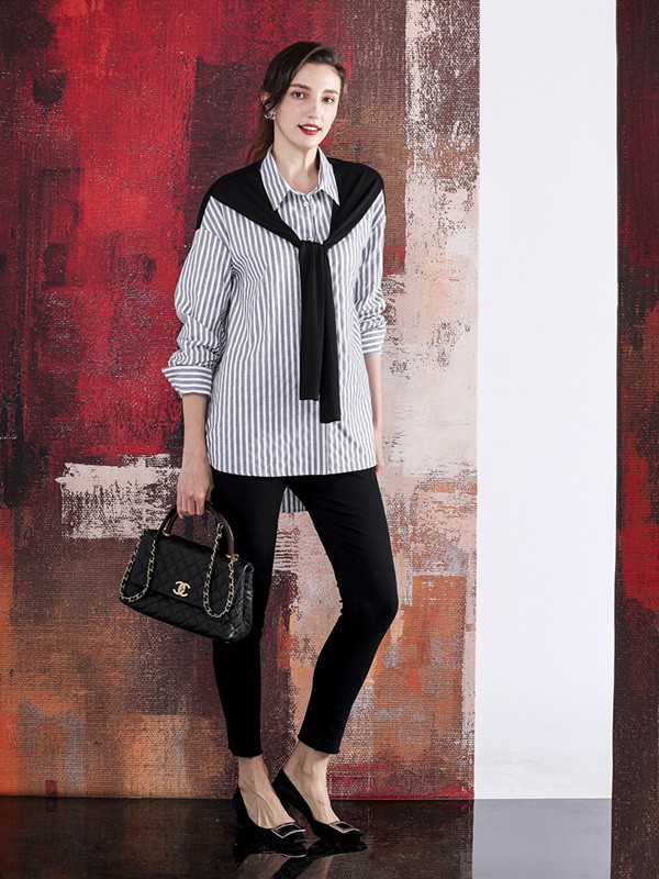 四月初九女装2023春夏季白色衬衫