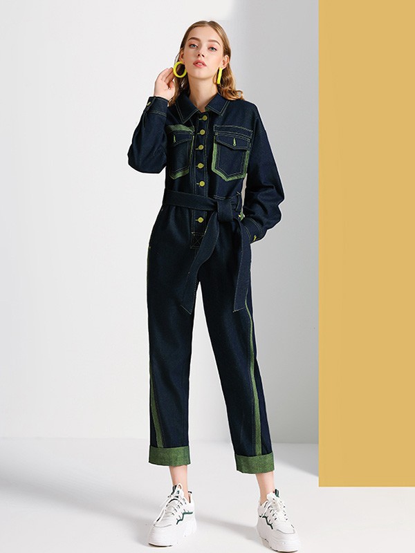 佐幕妮女装2023春夏季黑色连体裤