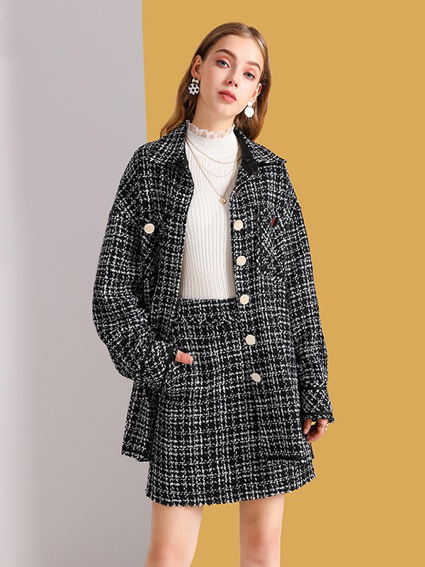 佐幕妮女装2023春夏季黑色短裙